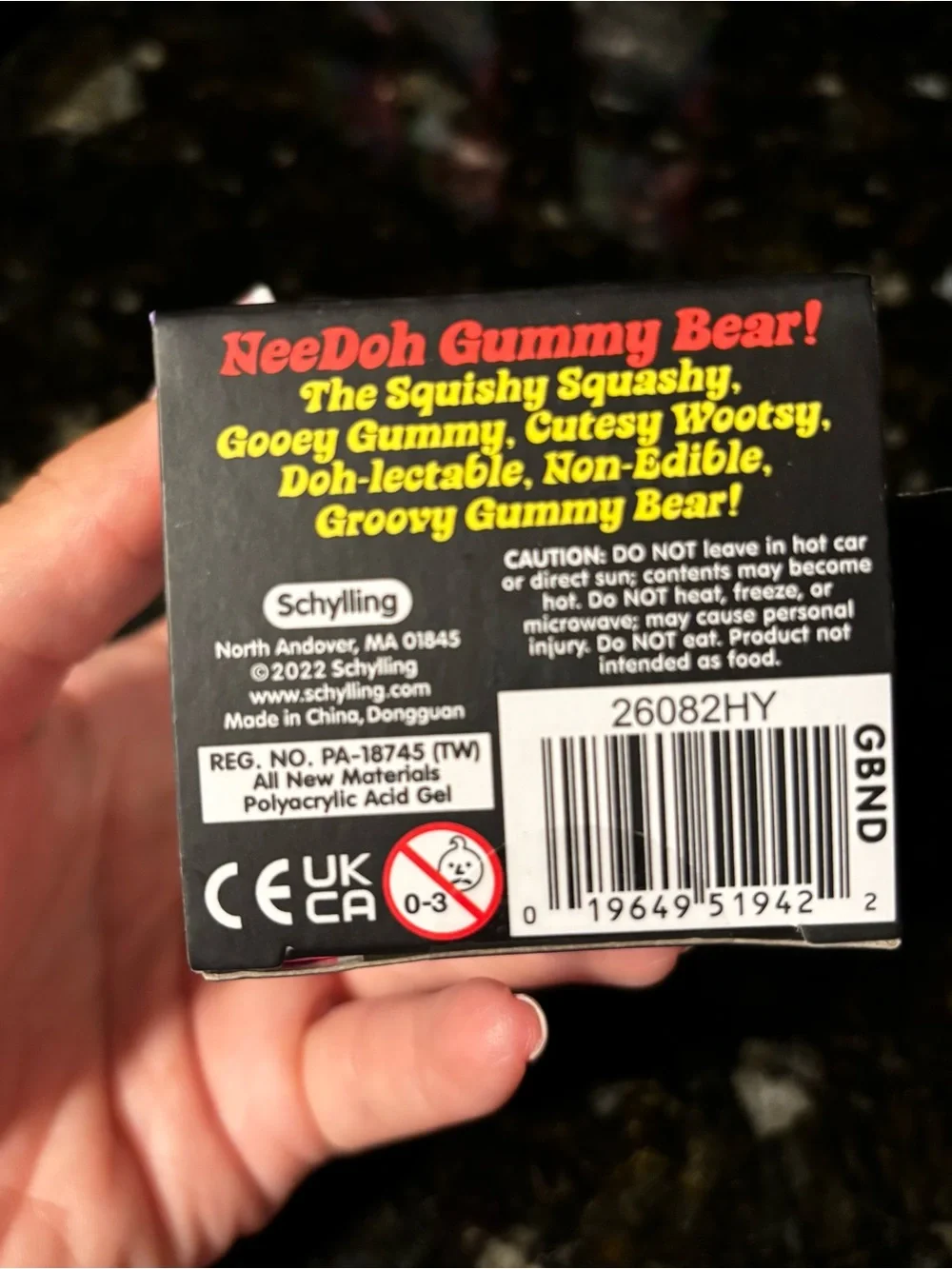 Schylling NeeDoh Gummy Bear Squishy Fidget Toy Blue